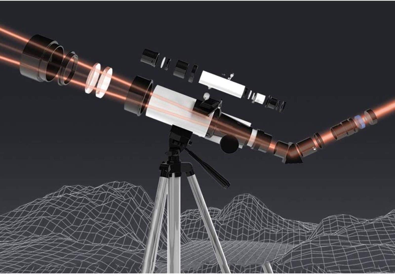 High Power Astronomical Telescope for Adults & Kids - Refractor Telescope with Smartphone Adapter & Tripod - Perfect for Moon Viewing, Stargazing, and Astronomy Beginners - Ideal for Backyard Observation, Camping, and Outdoor Exploration