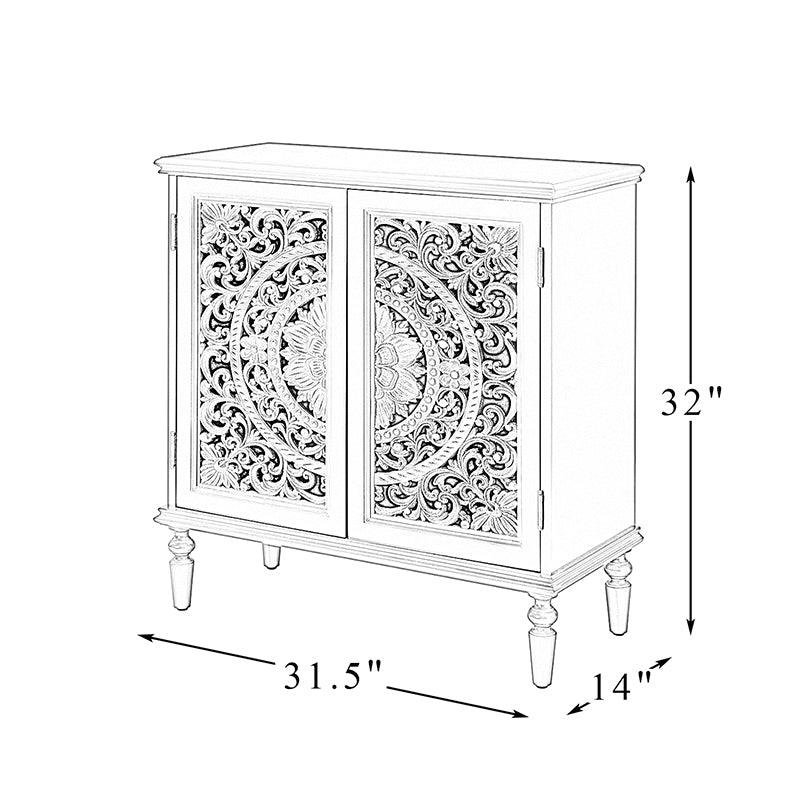 Emathides 32-Inch Tall 2-Door Accent Cabinet with Storage - Modern Entryway Console Table for Hallway, Living Room & Bedroom Organization
