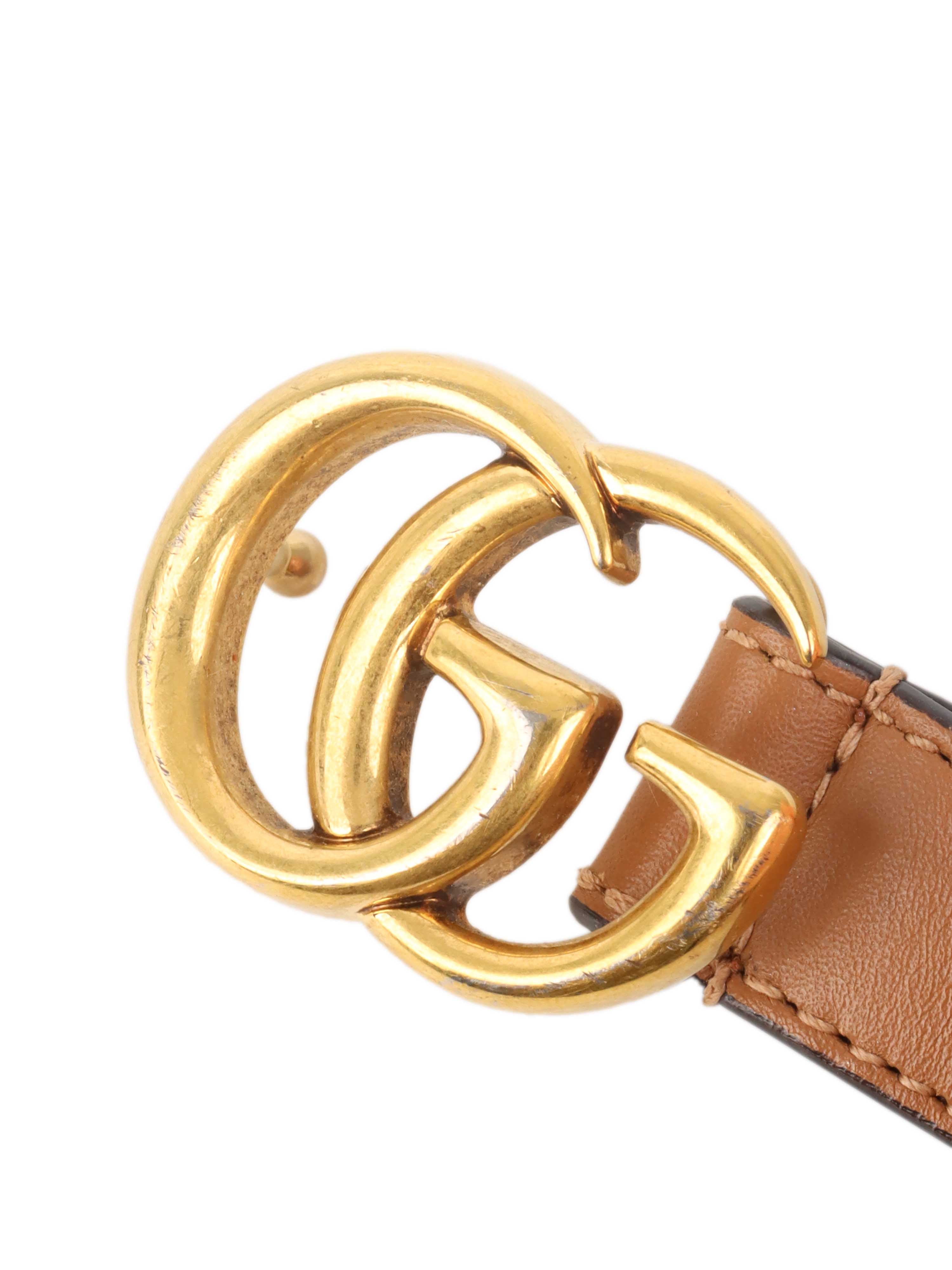 Gucci GG Marmont Thin Belt for Women - Genuine Leather Adjustable Waist Belt in Brown | Perfect for Jeans, Dresses & Casual Outfits