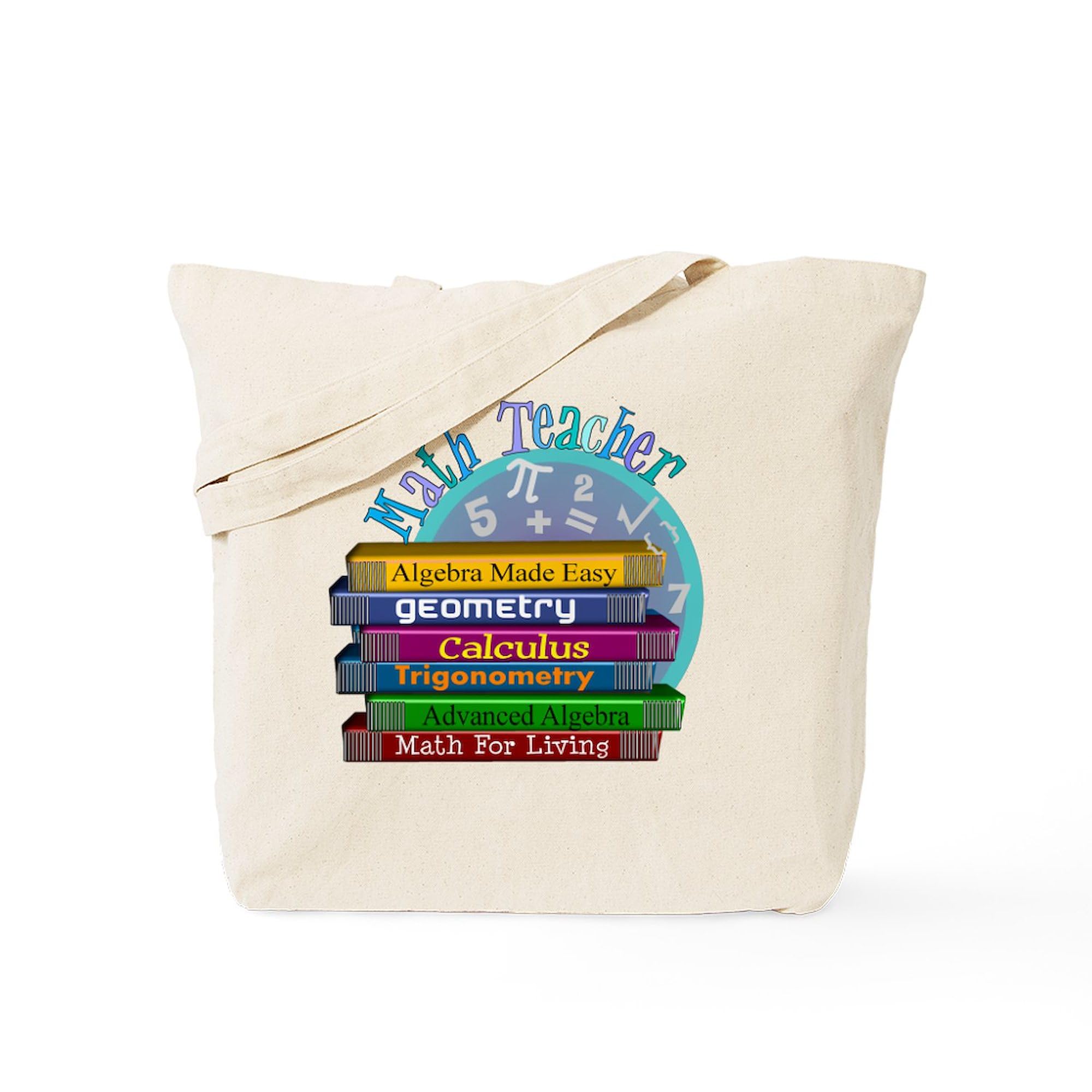 Math Teacher Tote Bag - Natural Canvas Reusable Shopping Bag for School, Work & Groceries | Eco-Friendly & Durable