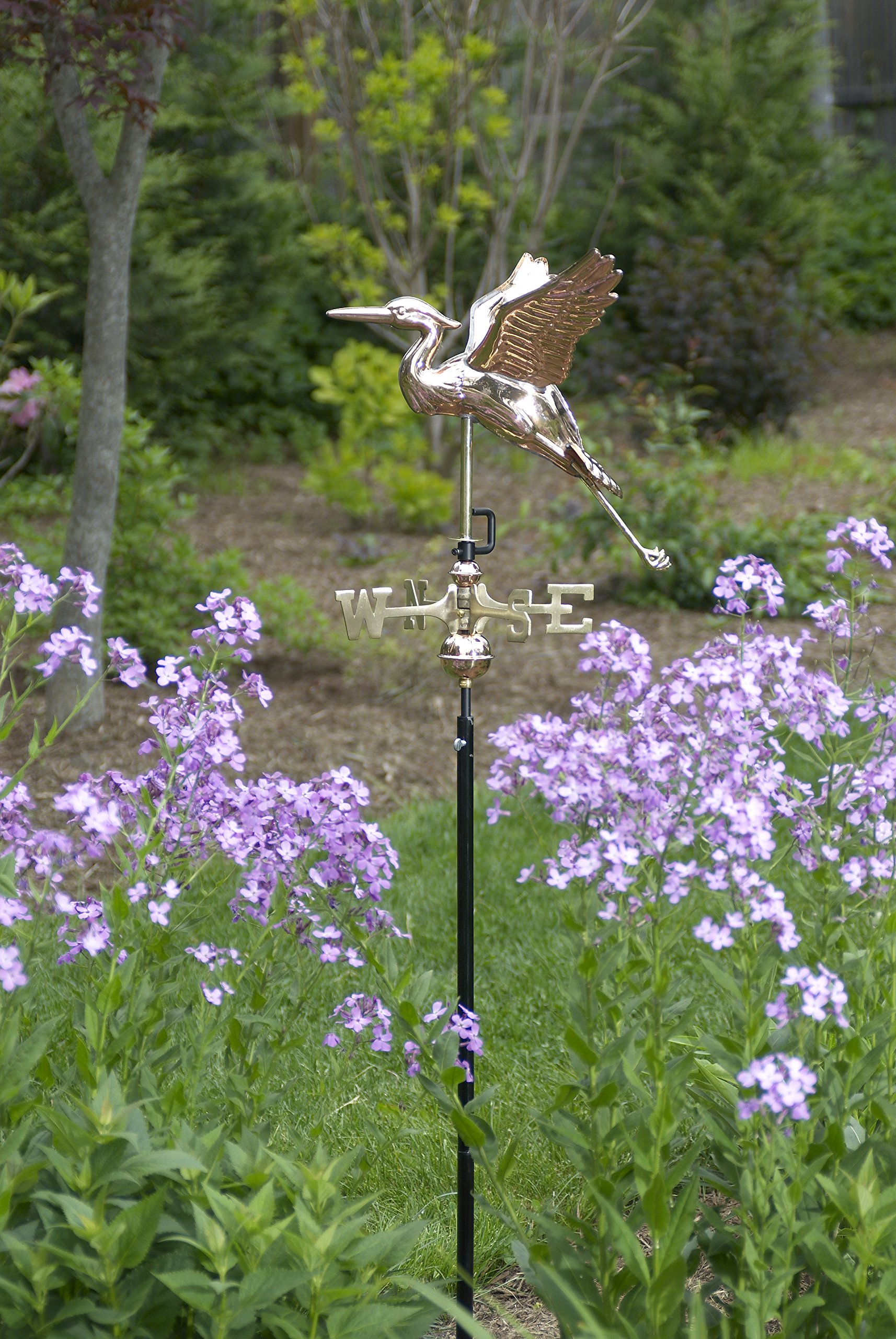Good Directions 8805PG Blue Heron Weathervane - Polished Copper Garden Weather Vane with Pole for Outdoor Decoration | Perfect for Garden, Patio, Farmhouse & Backyard Decor