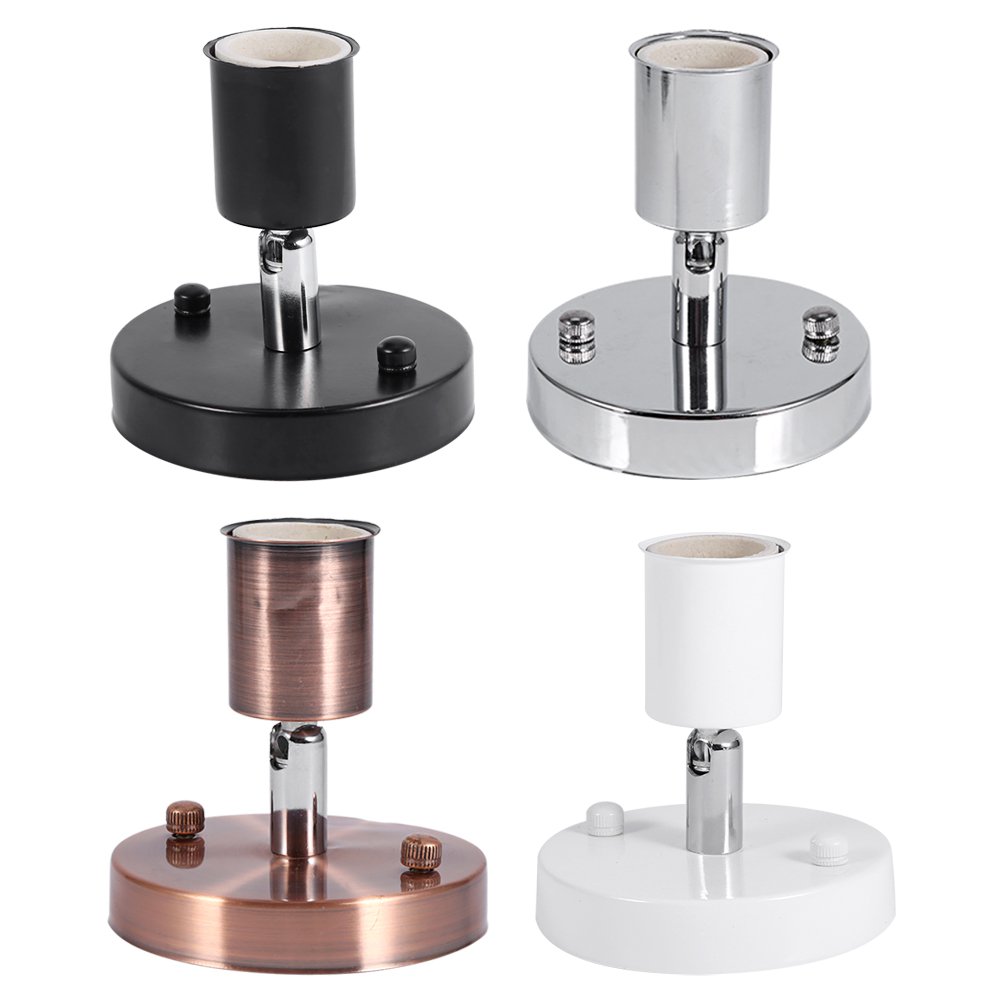 E27 Modern Vintage Table Lamp Base Holder - 180° Rotating Ceiling & Wall Mounted Light Socket (White) - Perfect for Bedroom, Living Room & Office Lighting