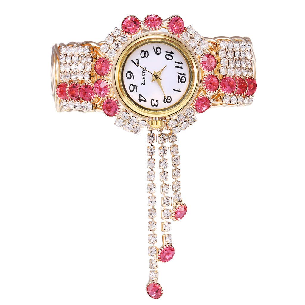 Koippimel Women's Fashion Watch - Creative Khorasan Fringe Design, Quartz Movement, Alloy Bracelet (Model KH080, Size D) - Perfect for Casual Wear, Office & Special Occasions
