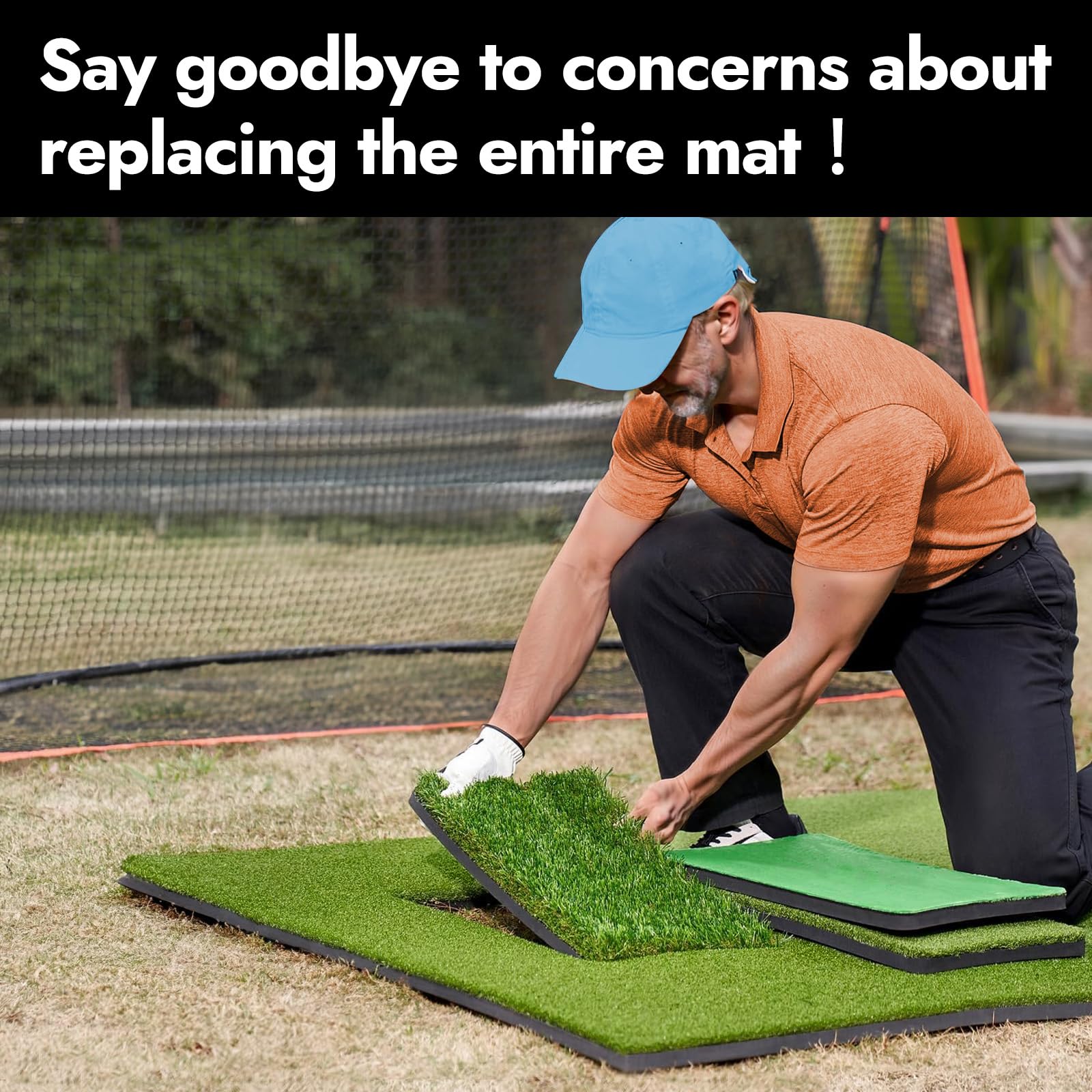 Premium Golf Hitting Mat - Durable Indoor/Outdoor Practice Mat for Adults | Backyard Training & Golf Simulator Use | Ideal Gift for Men Golfers