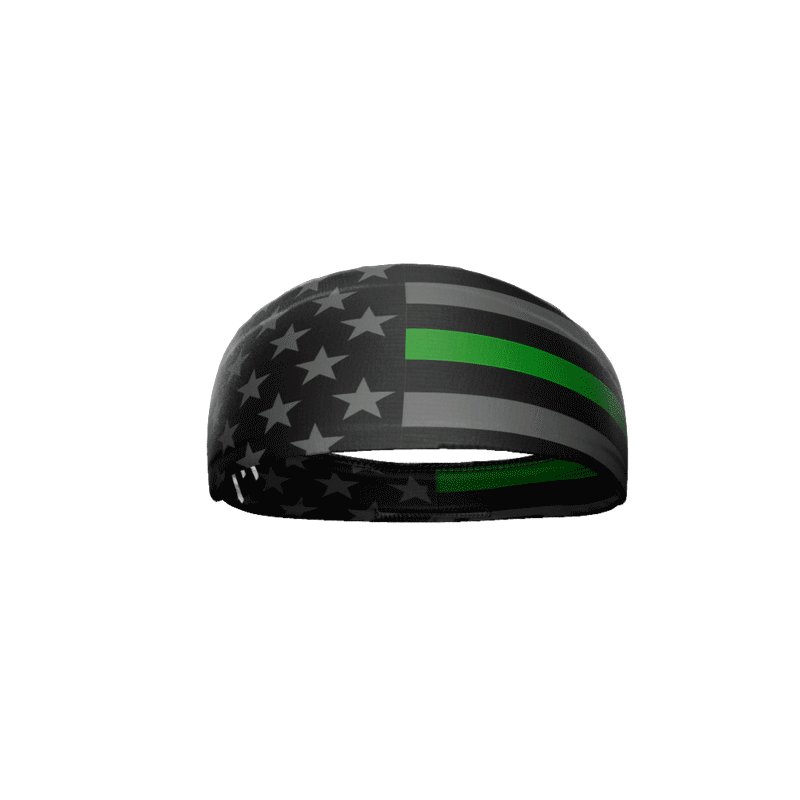 Thin Green Line Headband - Patriotic Stretch Bandana for Police, Military & First Responders - Comfortable & Durable for Workouts, Outdoor Activities & Everyday Wear