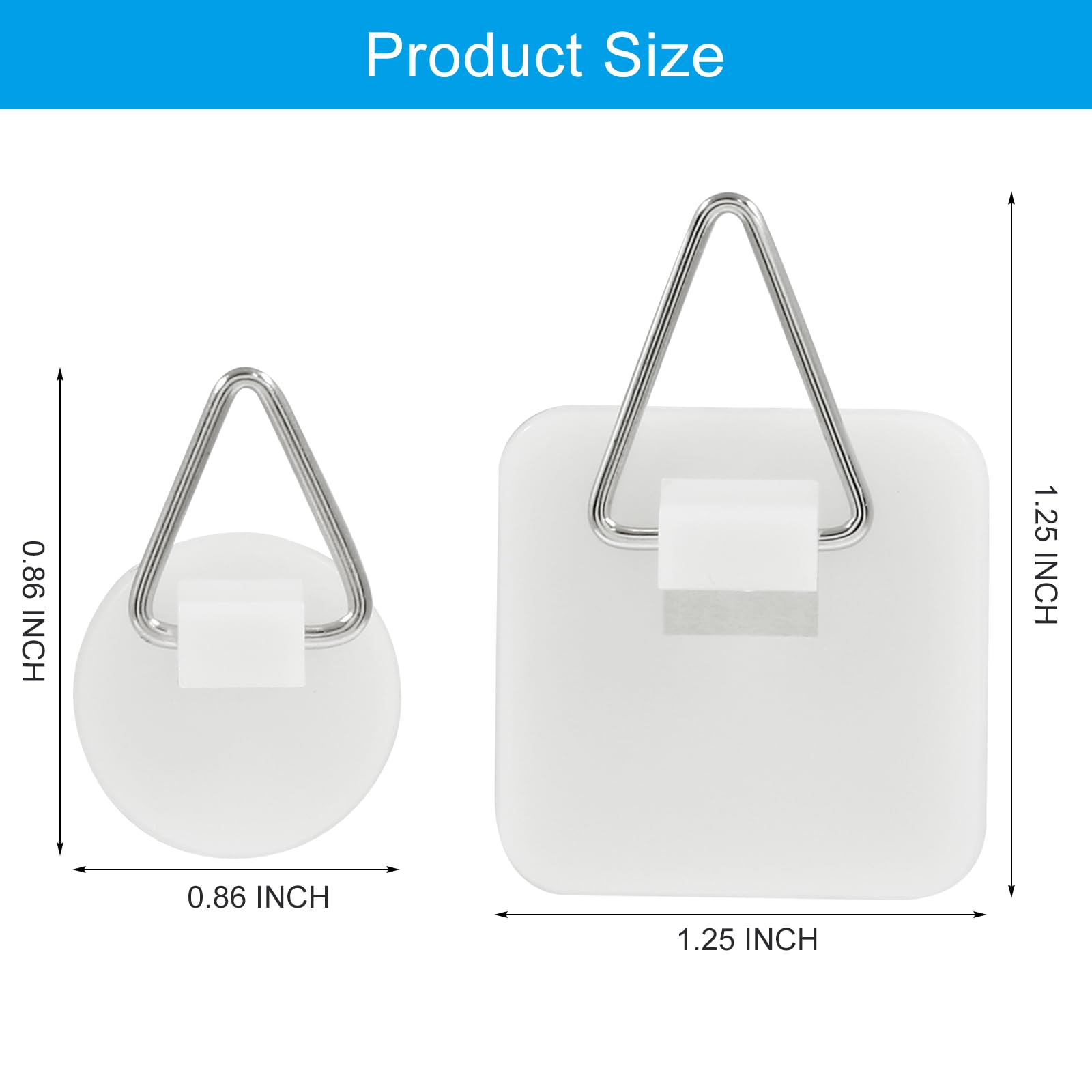 Hitefu 60PCS Invisible Adhesive Plate Hangers - Heavy Duty Picture Hangers for Wall Art, Square & Circular Plate Holders - Perfect for Home Decor, Gallery Display & DIY Wall Projects