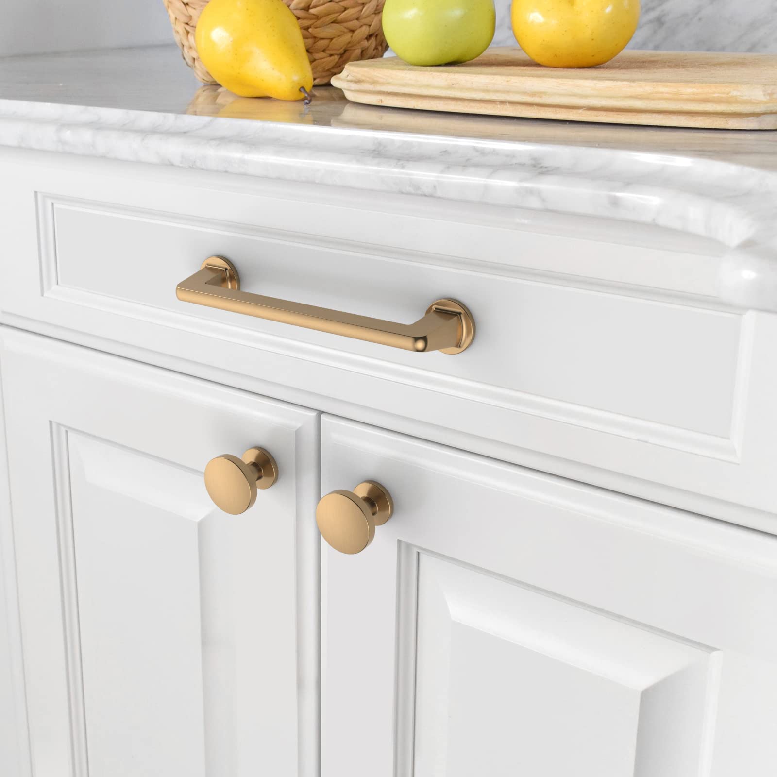 10 Pack Champagne Bronze Cabinet Knobs - Zinc Alloy Dresser & Drawer Pulls - Elegant Kitchen & Bathroom Hardware for Cabinets, Furniture, and Home Decor