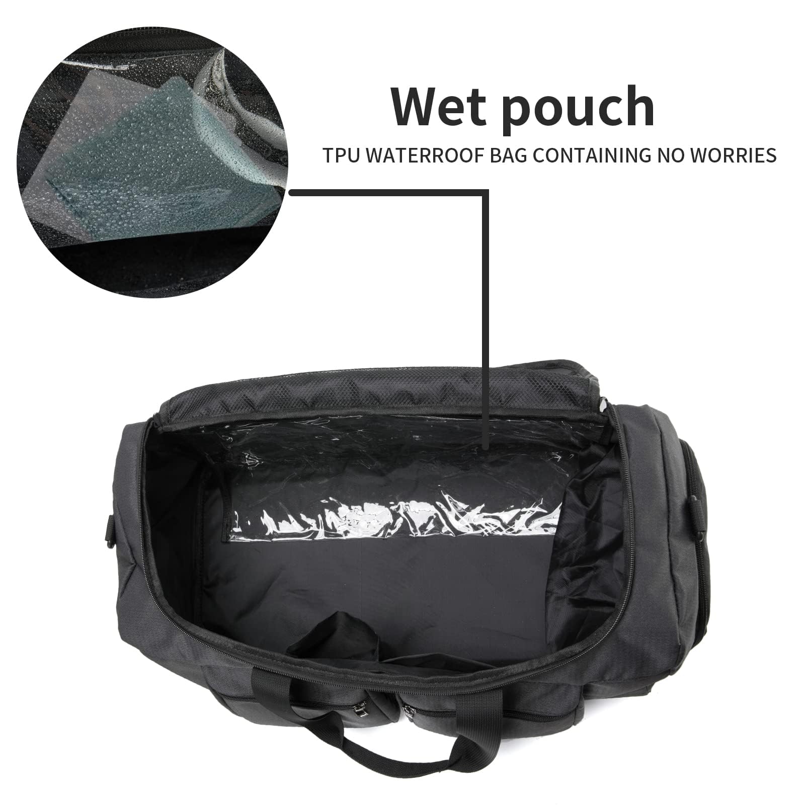 Seyfocnia Gym Bag for Men & Women - Large Travel Duffel Bag with Wet Pocket & Shoe Compartment - Perfect for Workout, Sports, Overnight Trips & Carry On - Black Weekender Sports Bag