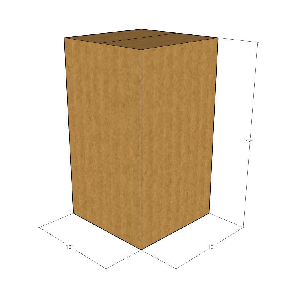 10x10x18 Inch 32 ECT Corrugated Moving Boxes - Pack of 100 | Heavy Duty Shipping Boxes for Business, Office & Home Use | Perfect for Packing, Storage & Moving Supplies