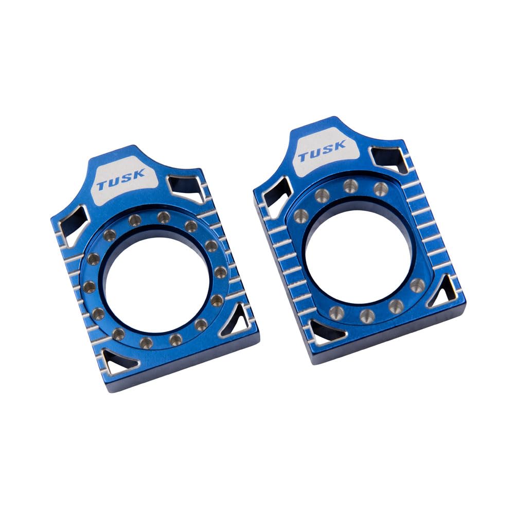 Tusk Racing Blue Axle Blocks - Compatible with Yamaha YZ450F (2010-2025) & YZ250F (2012-2025) | Dirt Bike Wheel Spacers for Off-Road Racing & Trail Riding