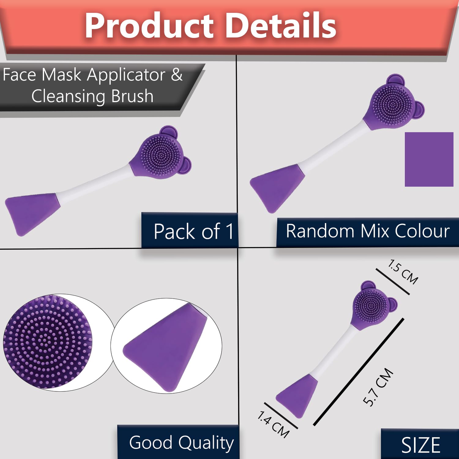 2-in-1 Silicone Facial Scrubber Brush for Men & Women - Gentle Exfoliating Face Massager Tool for Deep Cleansing & Skin Care - Perfect for Daily Face Wash Routine (Random Colors) - MN02 by TEMPERIA