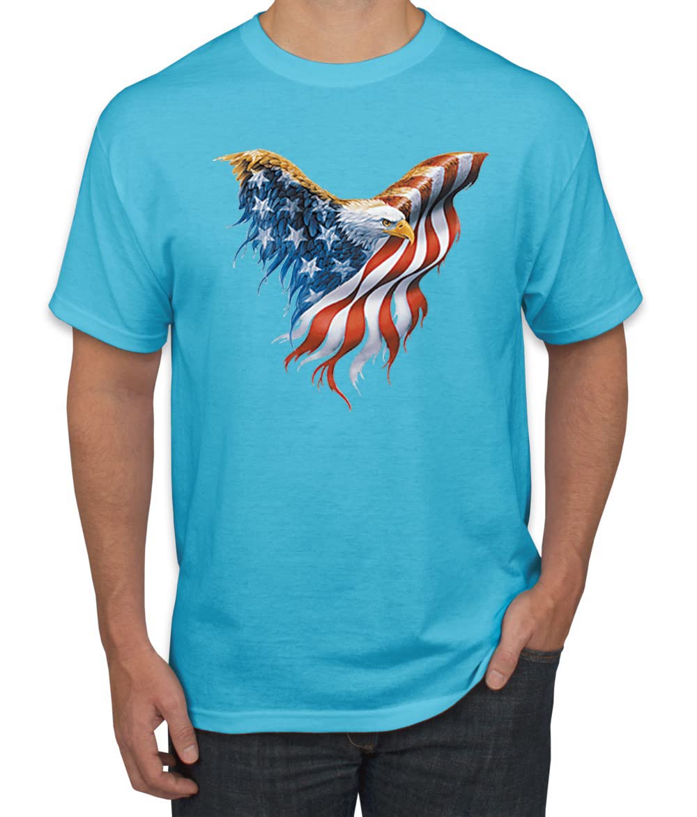 American Flag Eagle USA Patriotic Graphic T-Shirt for Men - Comfortable Cotton Tee for 4th of July, Veterans Day & Patriotic Events