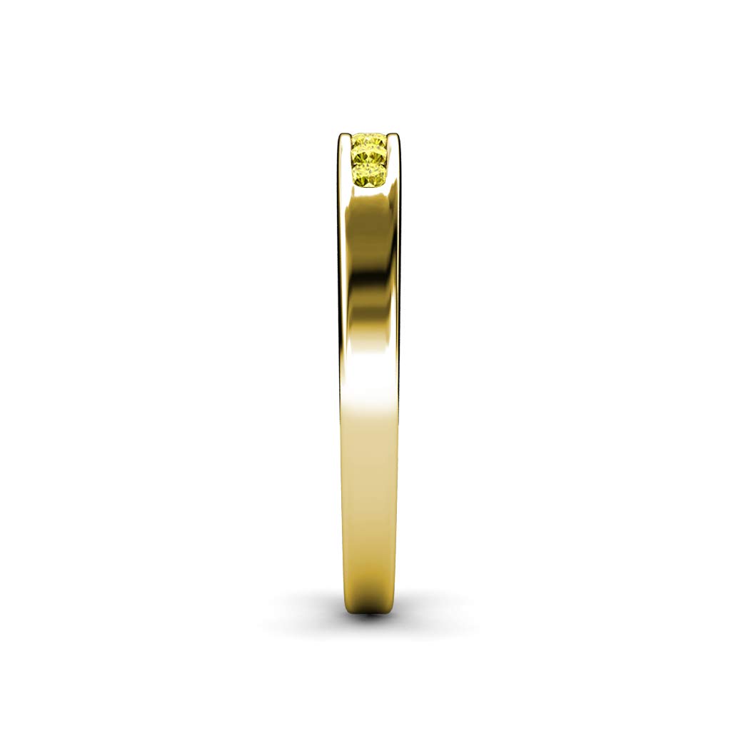 14K Yellow Gold Yellow Diamond 7 Stone Channel Set Wedding Band - 0.35 ctw | Elegant Bridal Jewelry for Engagement, Anniversary & Special Occasions