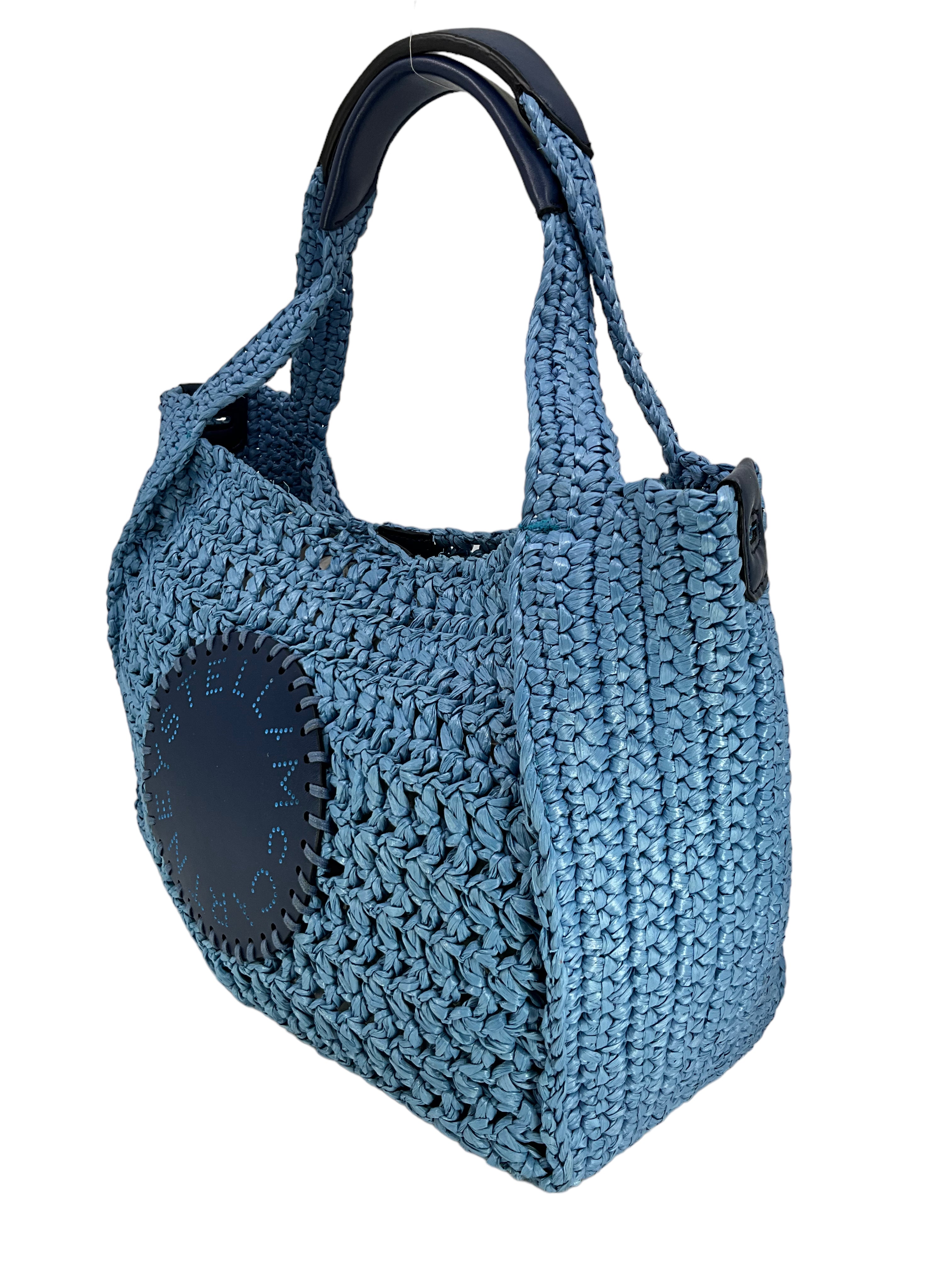 Stella Embroidered Logo Raffia Tote Bag - Stylish Summer Beach Bag for Women, Perfect for Vacation, Shopping & Outdoor Activities