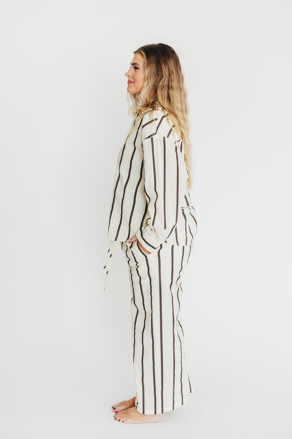 Rowan Pants in Black Stripe - Stylish Women's Casual Trousers for Work, Office & Everyday Wear | Comfortable & Fashionable Striped Pants