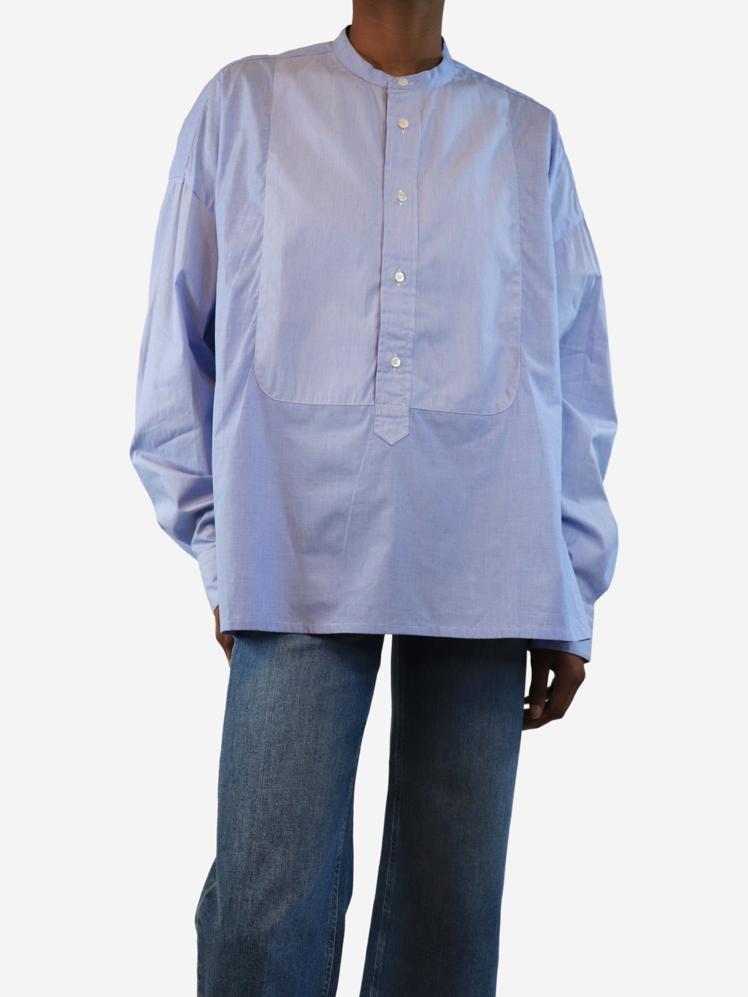 Blue Cotton Shirt - Women's UK Size 6 | Soft Casual Button Down Top for Everyday Wear, Office & Outings