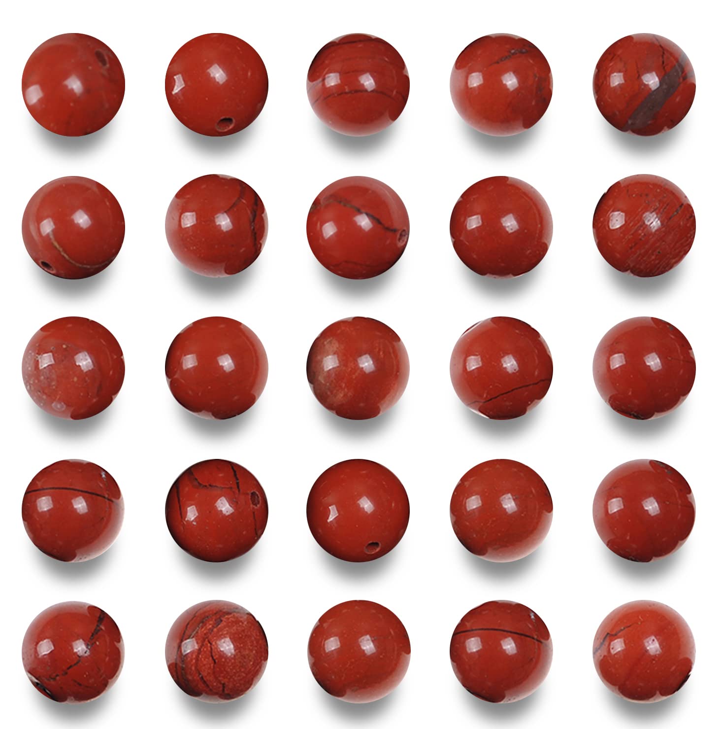 10mm Round Red Jasper Stone Beads for Jewelry Making - Natural Gemstone Beads for Bracelets, Necklaces & DIY Crafts (36pcs/Strand) - Perfect for Boho, Handmade & Healing Crystal Jewelry Designs