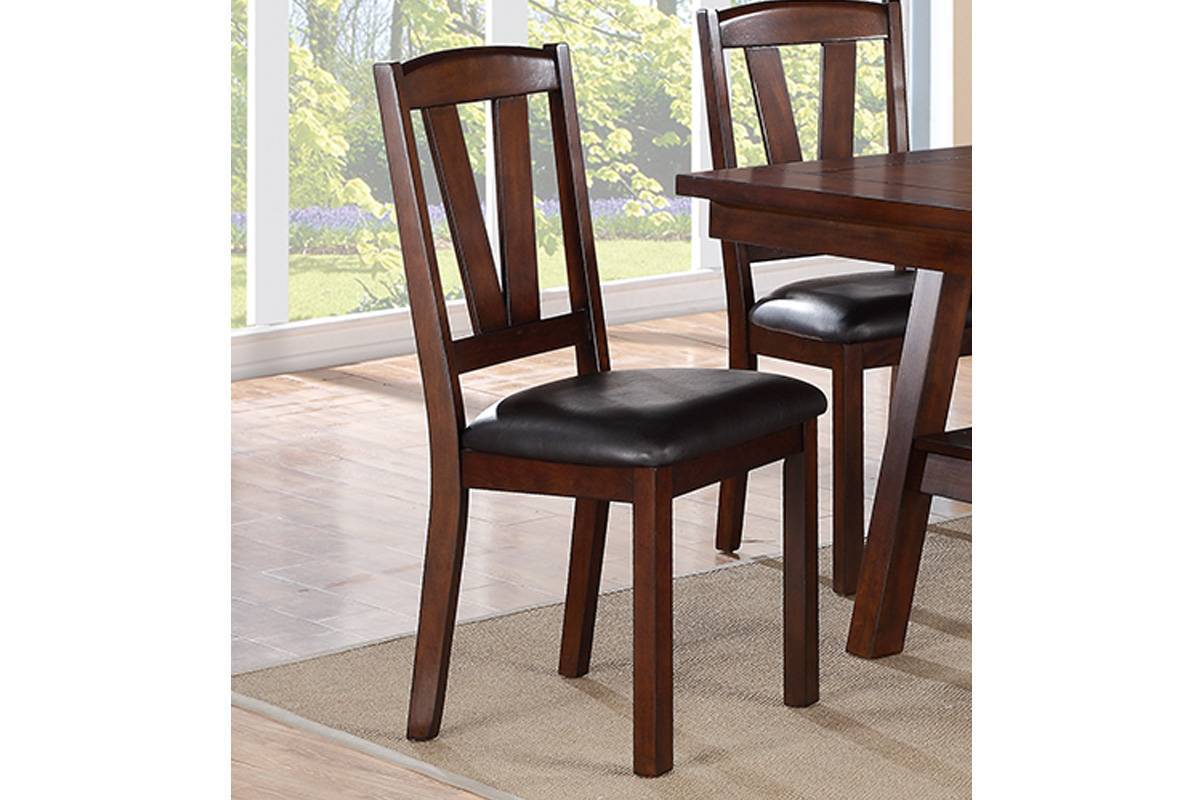 Dark Walnut Wood Framed Dining Chairs Set of 2 - Cushioned Kitchen & Breakfast Nook Seating - Perfect for Small Spaces & Cozy Dining Areas