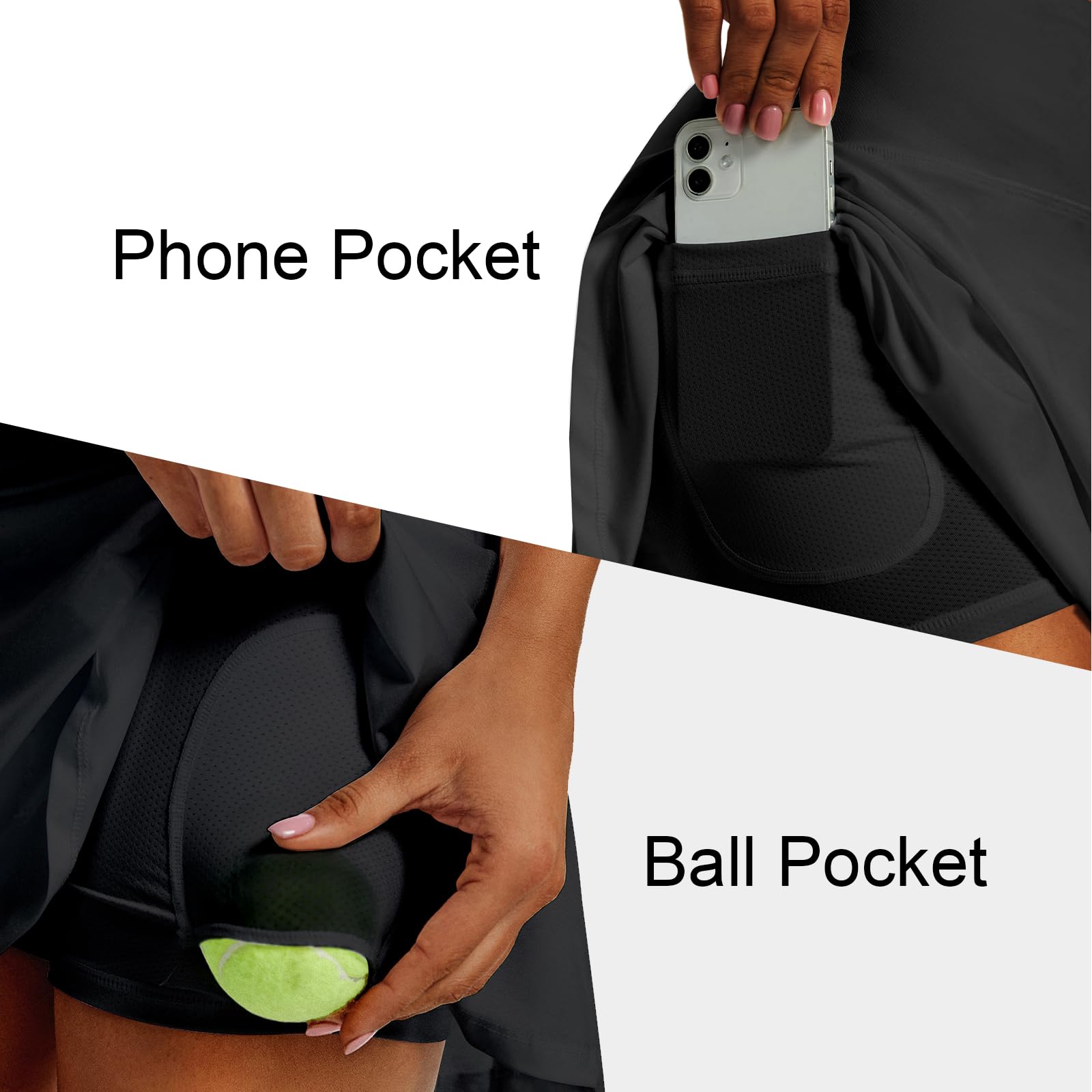 Women's High Waist Pleated Tennis Skirt - Lightweight Athletic Golf Skort with 4 Pockets & Built-in Shorts | Perfect for Tennis, Golf, Running & Casual Wear