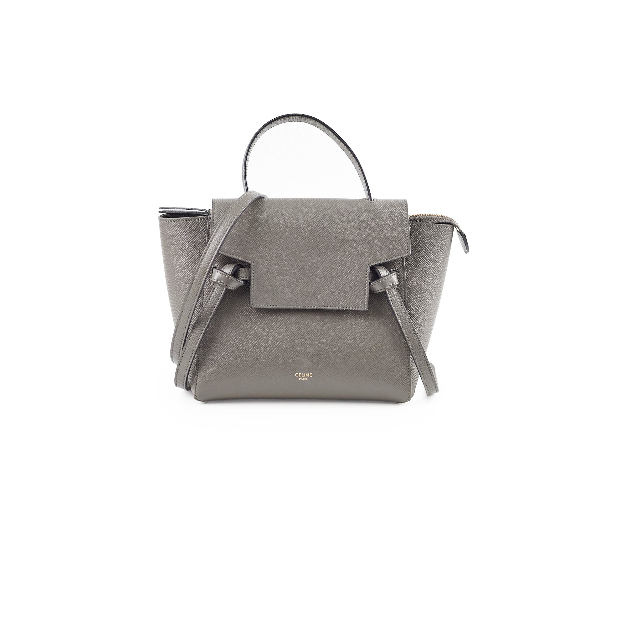Celine Nano Grained Calfskin Belt Bag in Dark Grey - Stylish Crossbody Purse for Women, Perfect for Everyday Use, Travel & Night Out