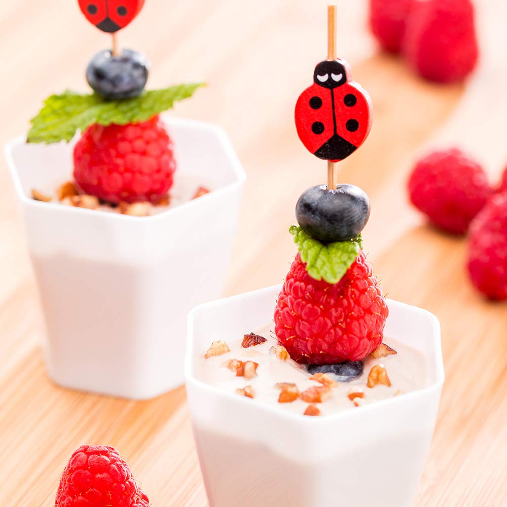 100-Pack 2 oz Hexagon Plastic Appetizer Glasses - Disposable Sample Cups for Starters, Snacks & Desserts | Perfect for Weddings, Catering & Party Serving (White)