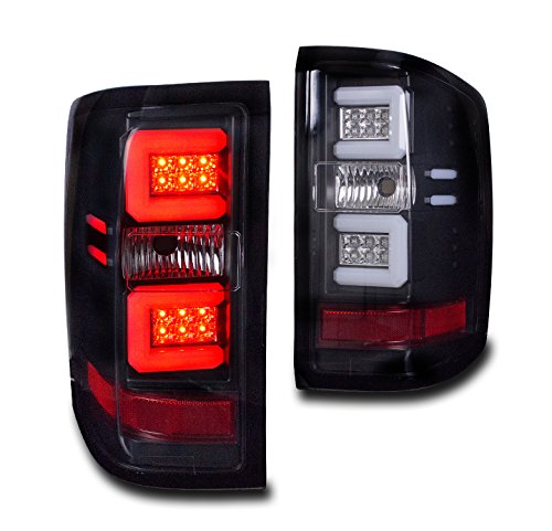 Chevy Silverado 15/25HD/35HD Pickup Truck Black LED Tail Lights & Brake Lights - Durable & Bright for Night Driving & Off-Road Adventures