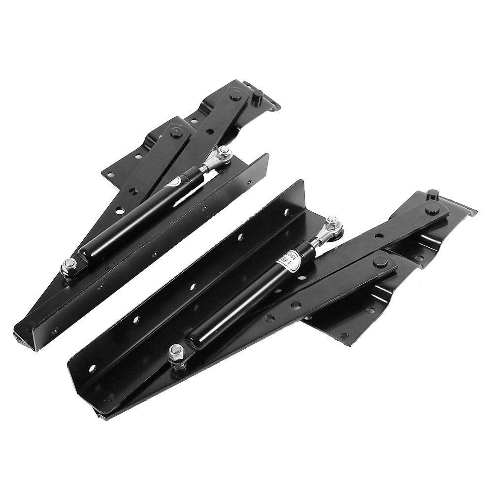 1 Pair Folding Lift Up Top Furniture Hinge - Heavy Duty Spring Loaded Coffee Table Mechanism Hardware Fitting for Standing Desk, Kitchen Cabinet, TV Lift, and DIY Furniture Projects