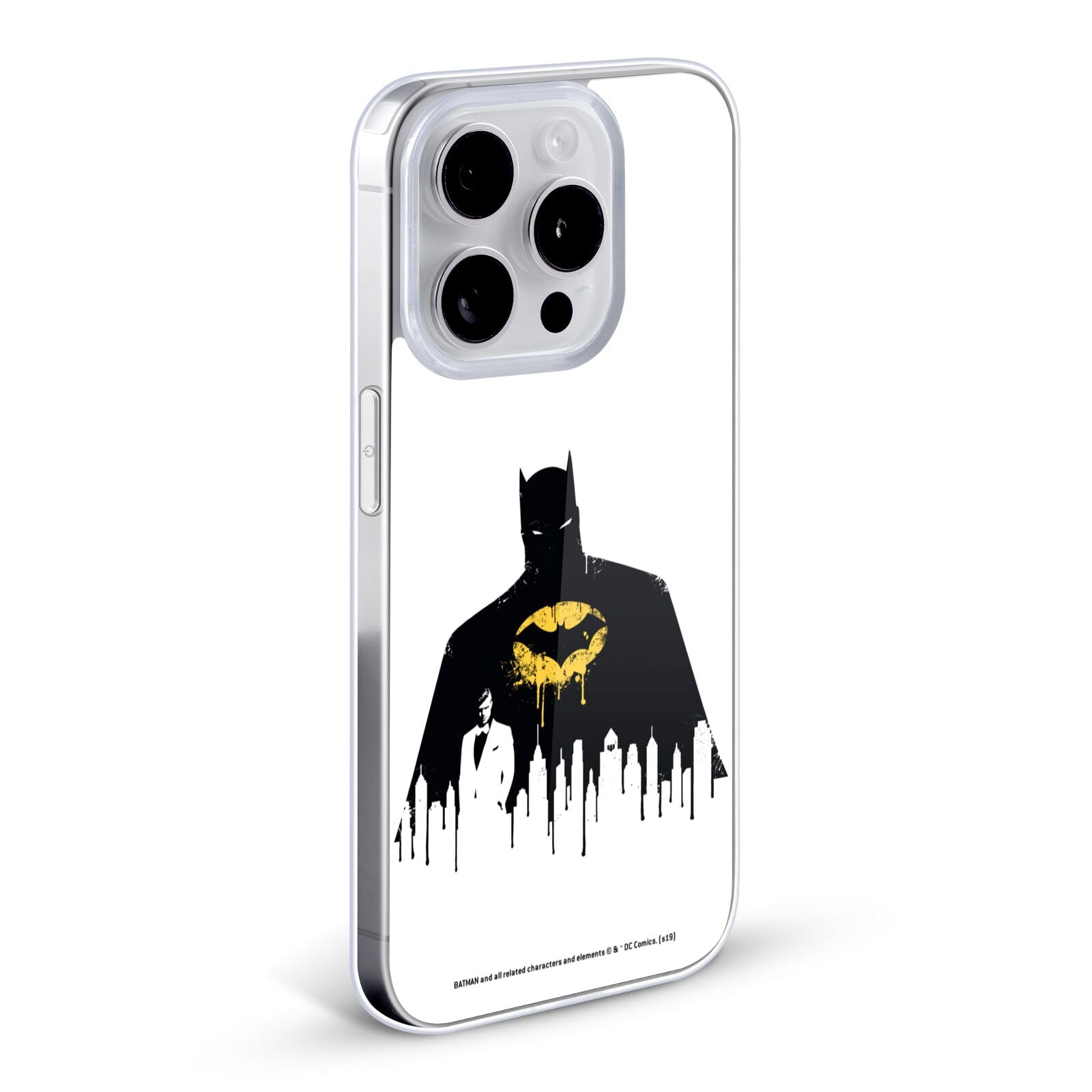Official Batman DC Comics Alter Ego Cityscape Duality Soft Gel Case for iPhone X/Xs - Protective Phone Cover with Unique Superhero Design for Fans & Daily Use
