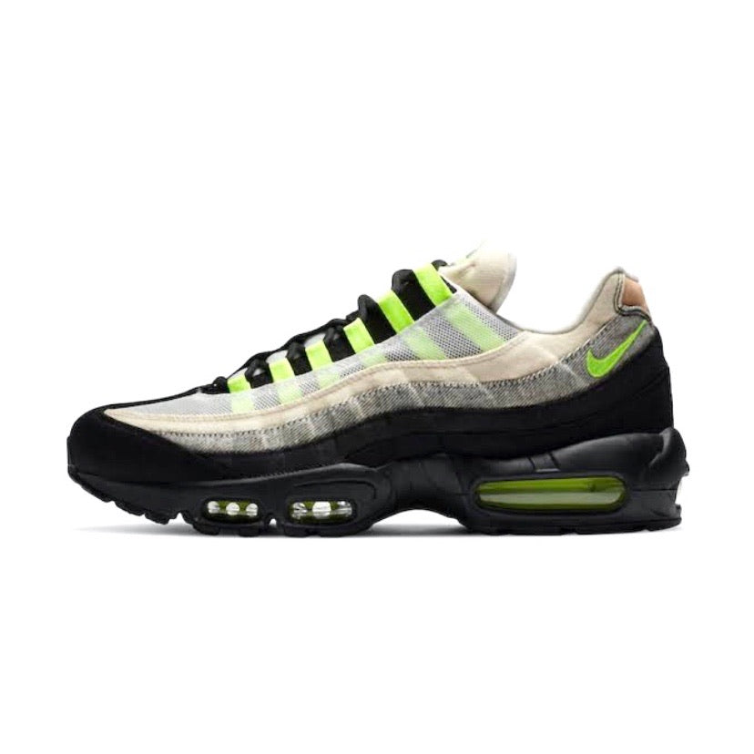 Nike Air Max 95 Denham Sneakers - Black/Volt/Summit White Colorway - Running Shoes for Men & Women | Perfect for Jogging, Gym Workouts & Streetwear Fashion