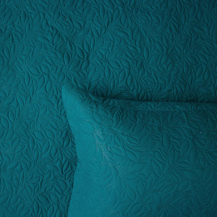 Botanica Teal Coverlet Set By Bambury - Queen Size Bedspread, Lightweight Quilted Bedding Set for All Seasons - Perfect for Master Bedroom, Guest Room & Cozy Home Decor