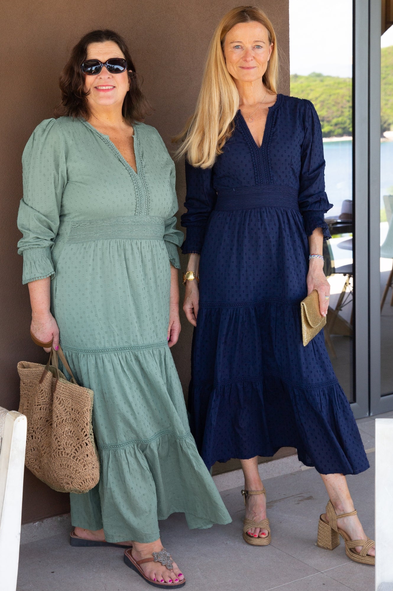 Purdie Organic Cotton Dobby Dress for Women - Navy Blue Casual Summer Dress | Perfect for Beach, Office, and Everyday Wear
