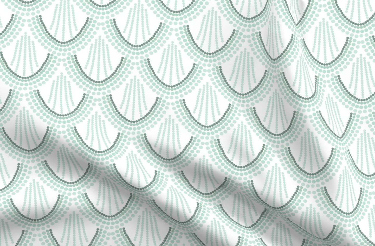 Aqua Ombre Mermaid Scales Printed Cotton Fabric by The Yard - Premium Petal Signature Cotton for Sewing, Quilting, Apparel, Crafts & Home Decor - Perfect for DIY Dresses, Curtains and Throw Pillows