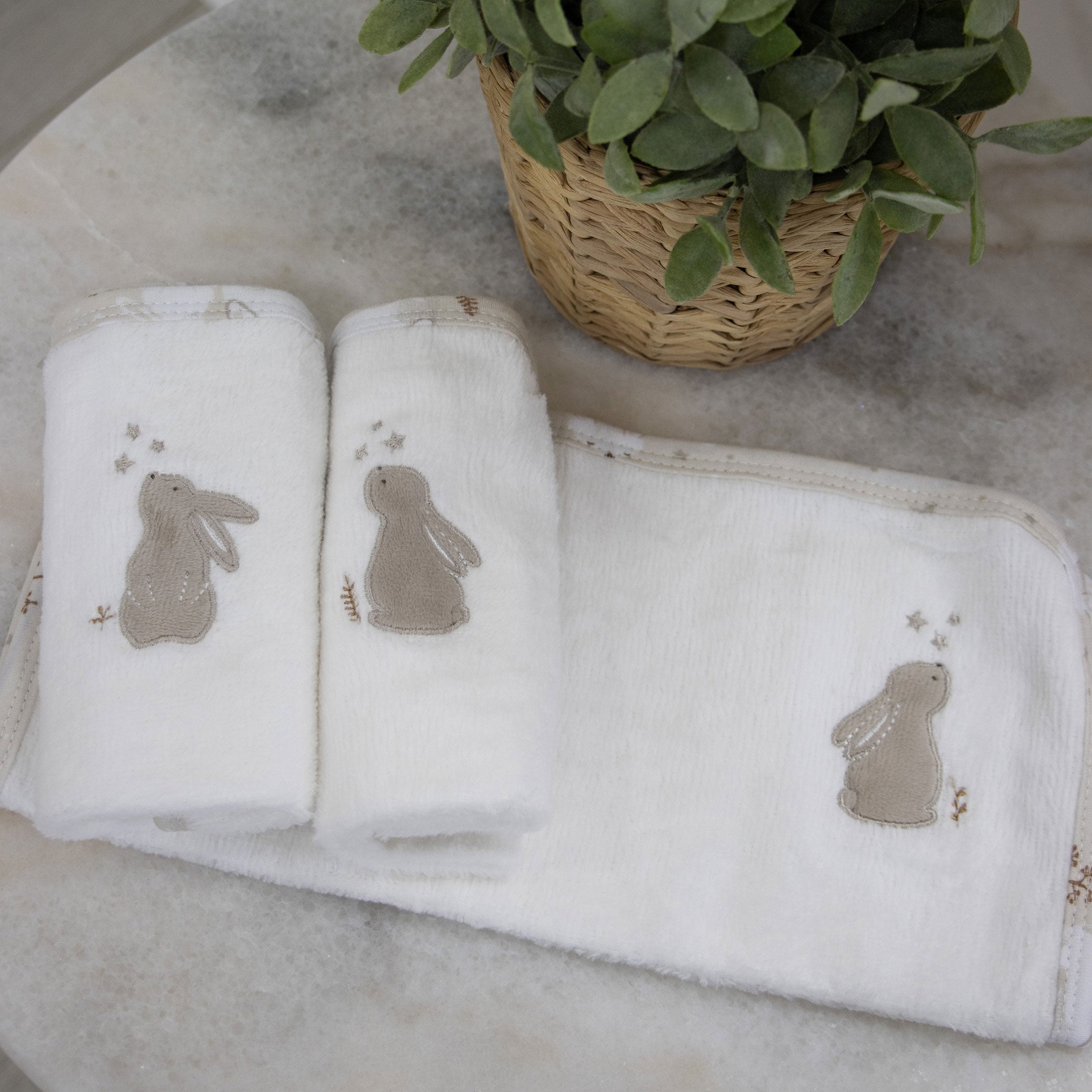Bunny Dreams 3-Pack Soft Face Wash Cloths | Gentle Cleansing for Sensitive Skin | Perfect for Baby Care, Makeup Removal & Daily Skincare Routine