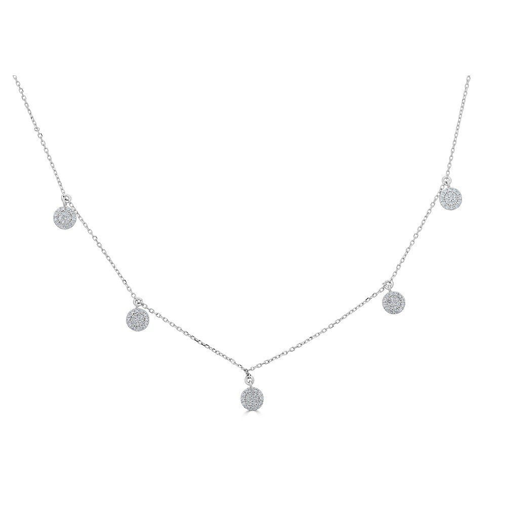 Emilique 14KT Gold 1/3 CTW Diamond Round Disc Necklace for Women - Elegant Everyday Jewelry & Special Occasion Gift