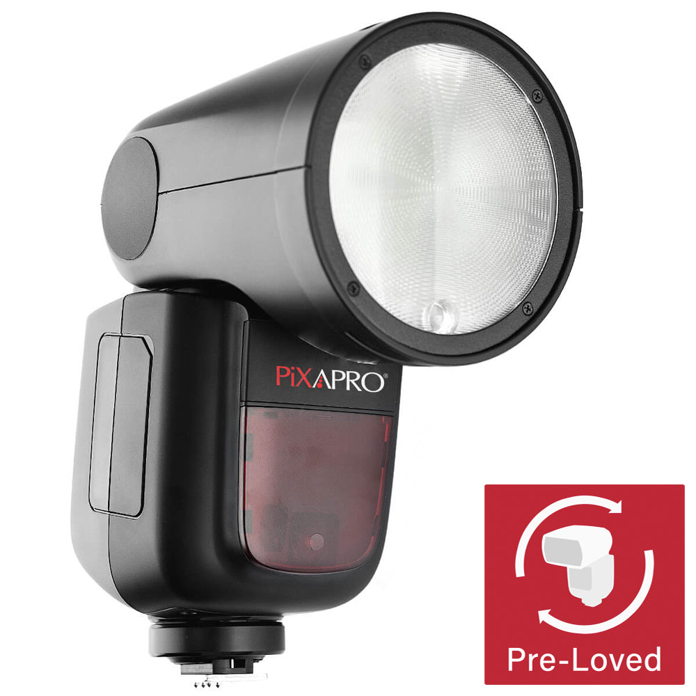 GIO1 (V1) 2.4GHz Round Head TTL & HSS Speedlite Flash with Rechargeable Battery for Sony Cameras - Perfect for Portrait, Wedding & Studio Photography