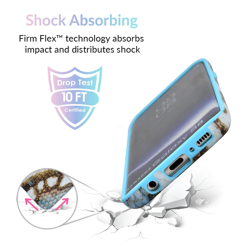 Blue Snakeskin Samsung Galaxy Phone Case - Durable Protective Cover for Galaxy S21/S20/S10 - Stylish & Slim Design for Everyday Use