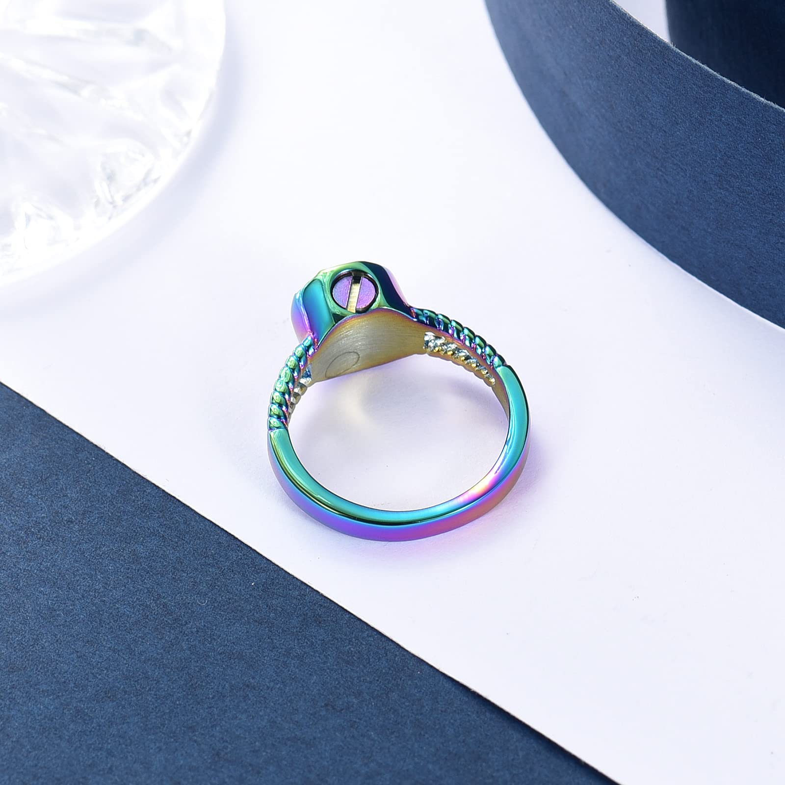 ConstantLife Stainless Steel Cremation Ring for Ashes - Memorial Jewelry for Women & Men - Funeral Keepsake Gift - Perfect for Honoring Loved Ones at Memorials, Anniversaries or as Thoughtful Sympathy Gifts