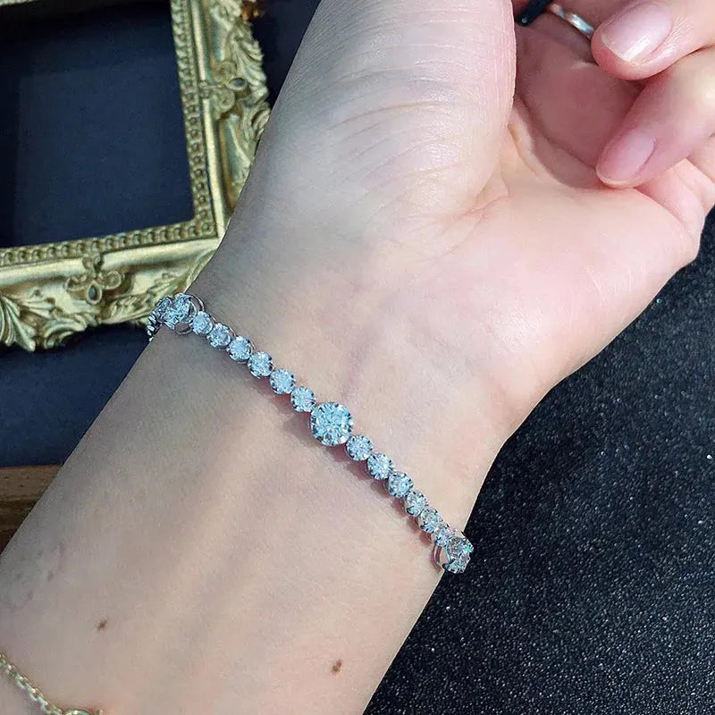 18K Solid White Gold 2.6ct Diamond Tennis Bracelet for Women - Classic Elegant Jewelry Gift for Engagement, Anniversary & Special Occasions