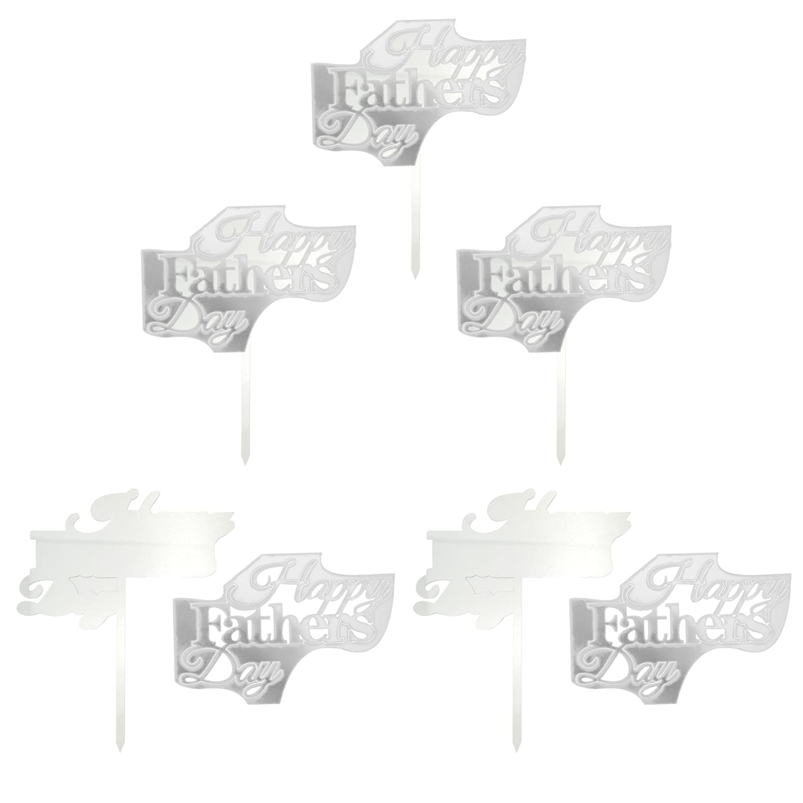5pcs Acrylic Happy Father's Day Cake Toppers - Birthday & Father's Day Decorations for Cupcakes, Cakes, and Desserts - Perfect for Parties, Celebrations, and Family Gatherings