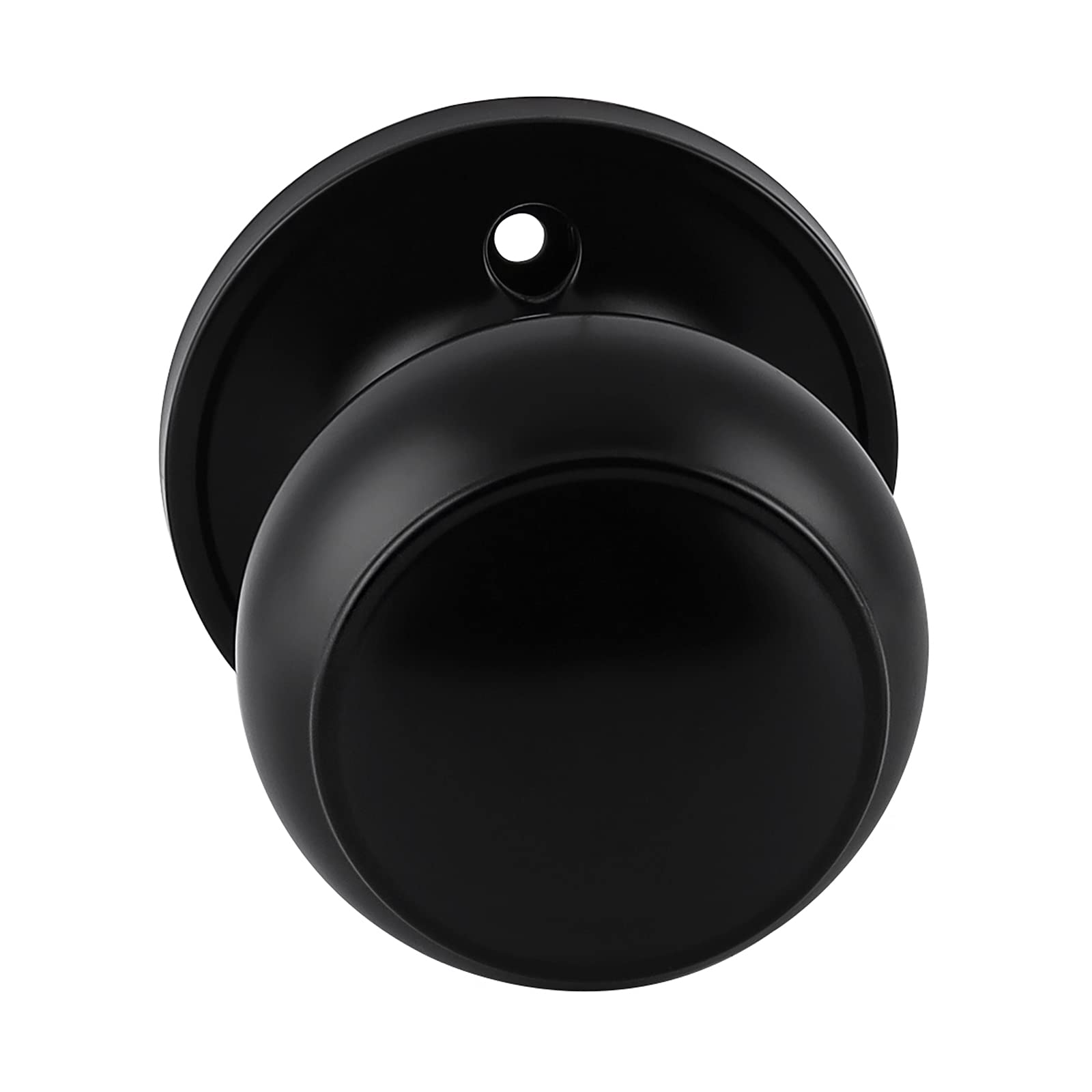 Gobrico Flat Ball Half Dummy Door Knob - One-Side Keyless Door Handle for Closet & Pantry - Matte Black - Perfect for Interior Doors, Cabinets, and Storage Rooms