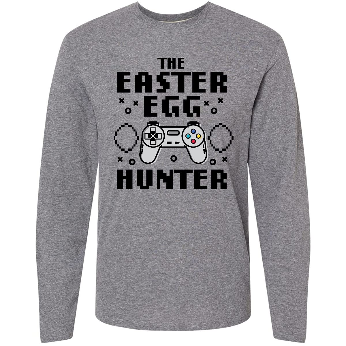 Happy Easter The Easter Egg Hunter Gamer Long Sleeve T-Shirt - Fun Easter Egg Hunting Outfit for Gamers & Easter Celebrations