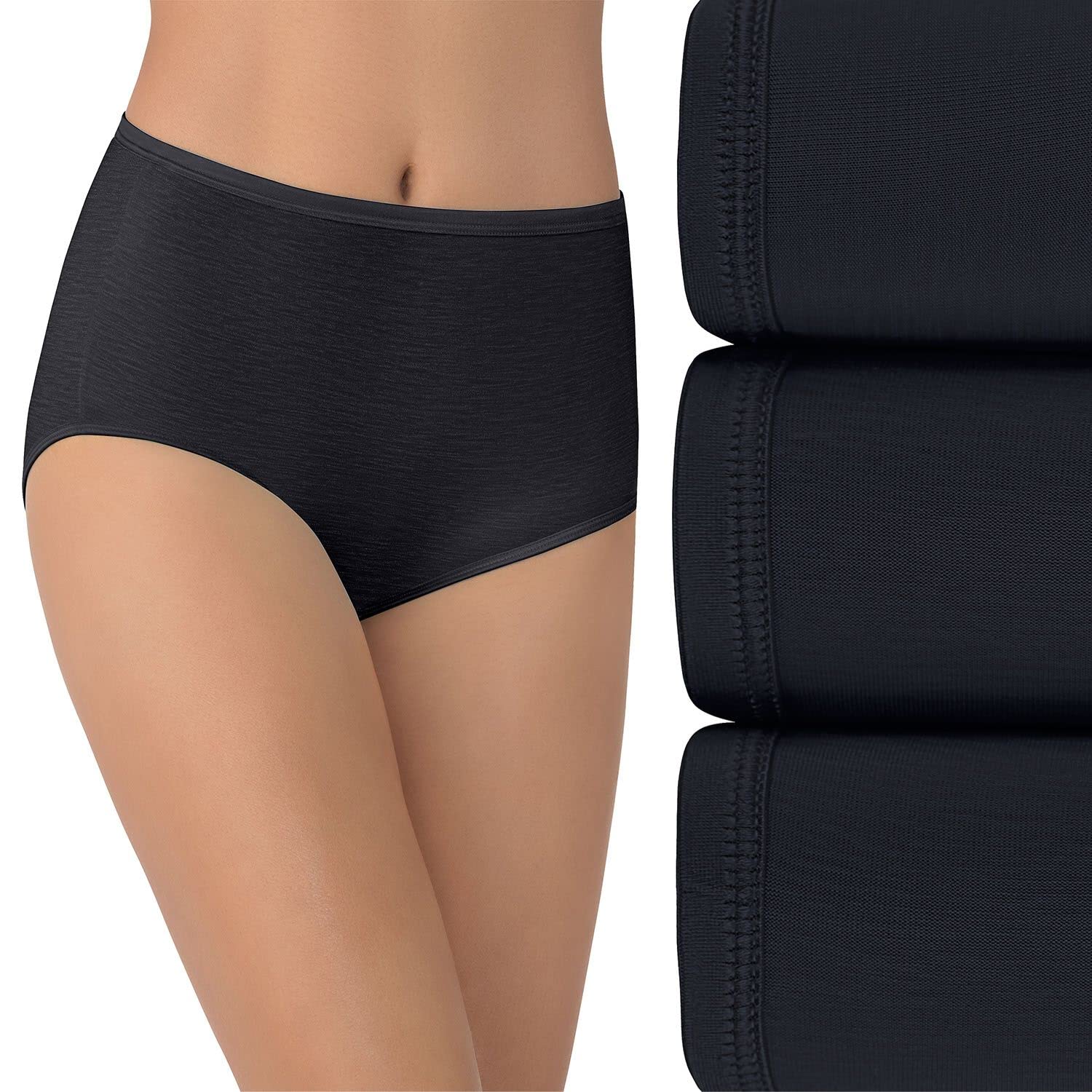 Vanity Fair Women's Illumination Brief Panties - Silky Stretch Underwear with Satin Trim - Comfortable Everyday Wear for Work, Sleep & Lounge