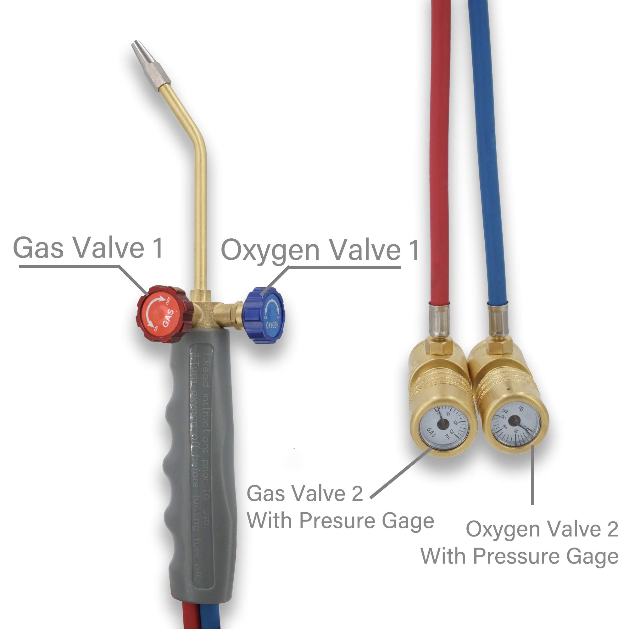 **Oxygen MAPP Torch Kit with Pressure Gauge, Tank Stand, Safety Glasses & Flint Lighter – Perfect for Welding, Soldering & Metal Cutting (Gas Cylinders Not Included)**