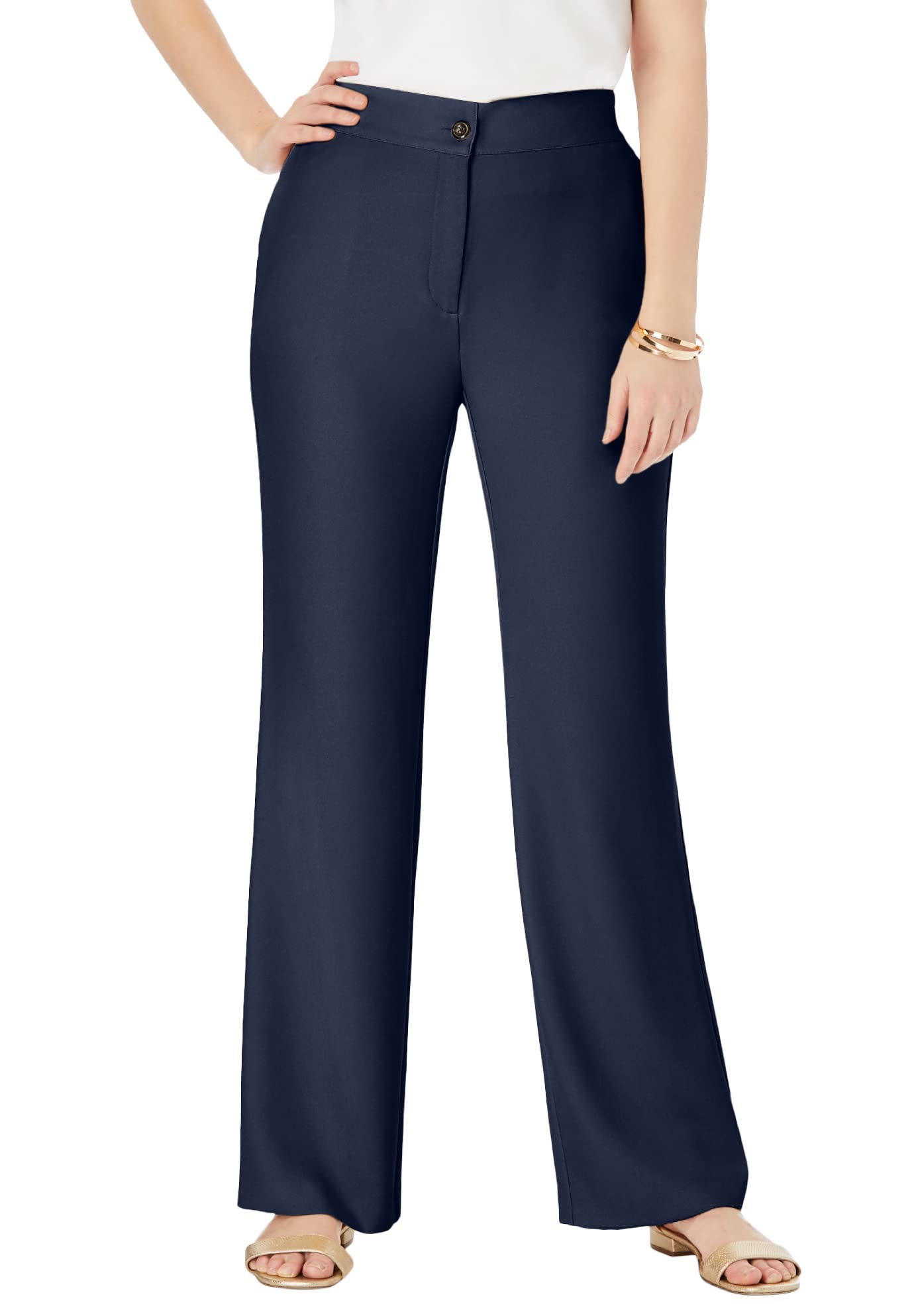 Jessica London Women's Plus Size Tummy Control Bi-Stretch Bootcut Pants - Comfortable & Flattering Work Pants for Curvy Women | Perfect for Office, Business Casual & Everyday Wear