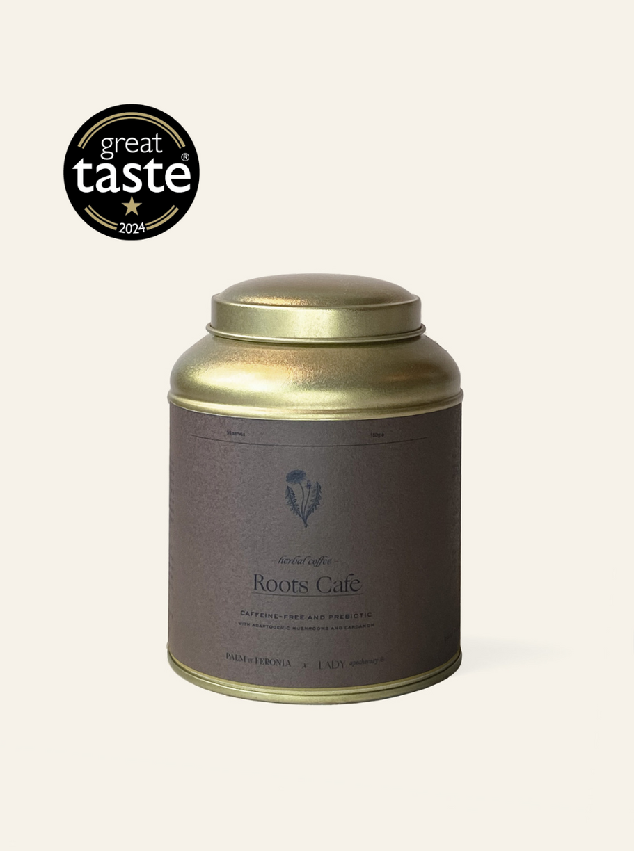 Feronia X Lady Apothcary Herbal Healing Roots Café - Organic Herbal Tea Blend for Relaxation & Wellness | Perfect for Stress Relief, Meditation & Self-Care Moments
