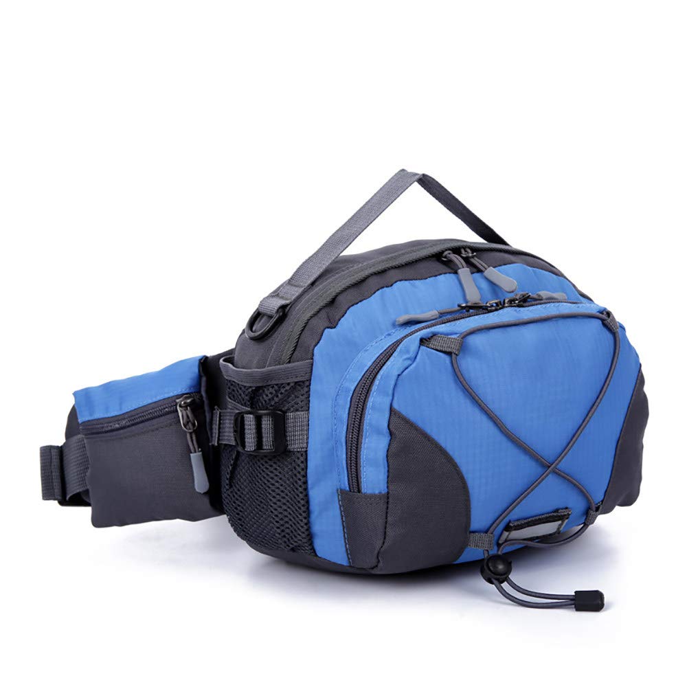 ZLZL Waterproof Hiking Waist Pack with Insulated Bottle Holder - Lightweight Running Belt for Camping, Climbing, Travel & Cycling - Adjustable Dog Walking Fanny Pack with Multiple Pockets (Blue) - Perfect for Outdoor Adventures, Gym & Daily Commute