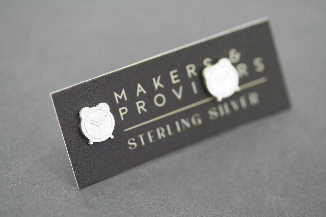 Sterling Silver Alarm Clock Stud Earrings - Perfect for Gifts, Fashion Accessories & Everyday Wear