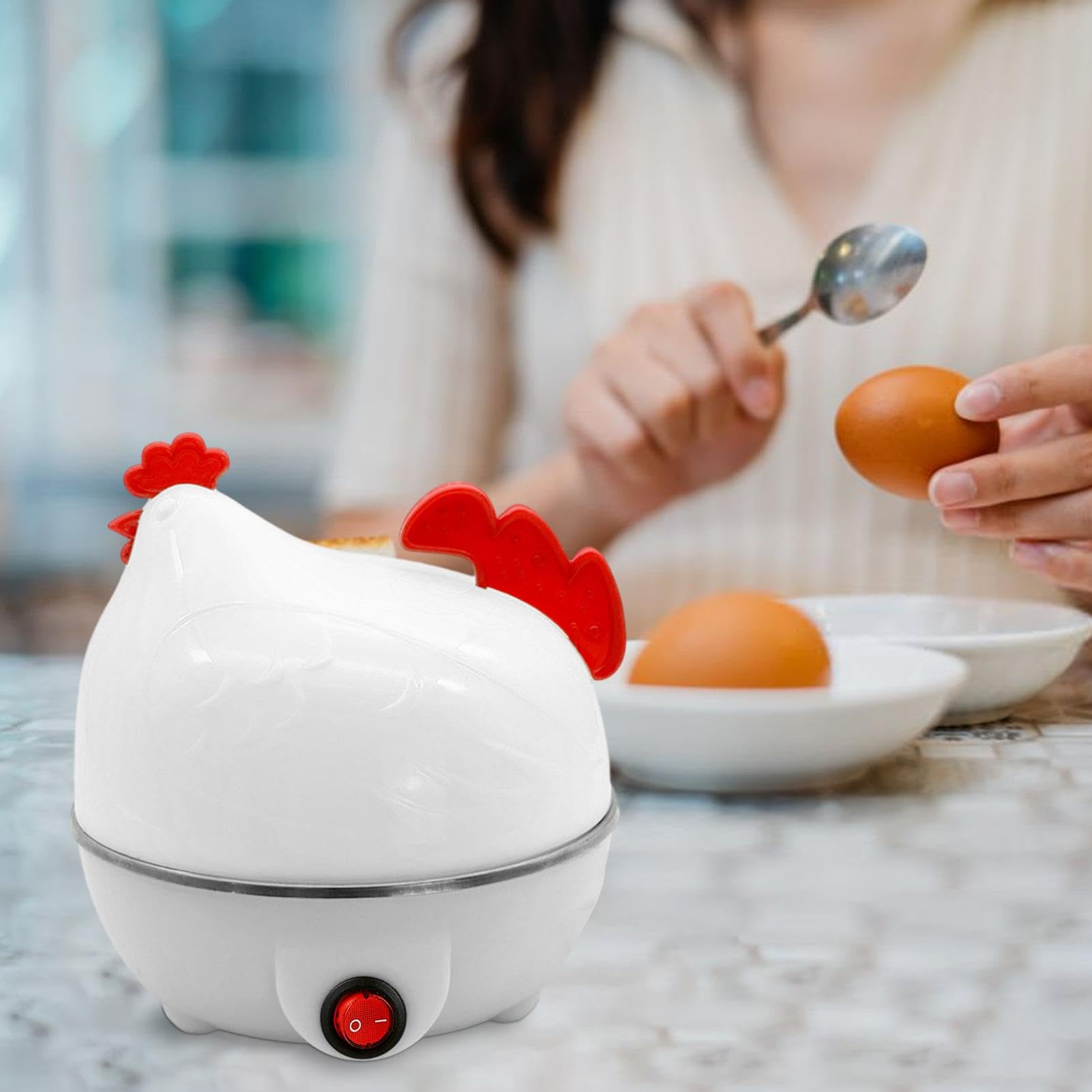 Electric Egg Boiler & Steamer - Automatic Shut Off, 7 Egg Capacity for Perfect Hard & Soft Boiled Eggs - Ideal for Breakfast, Meal Prep & Healthy Cooking