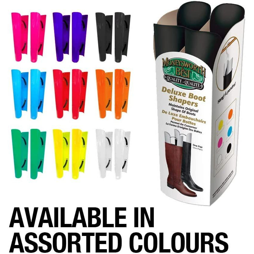 Premium Boot Shapers with Hanger Hook - 1 Pair/Pack (Multiple Colors) | Keeps Boots Upright & Prevents Wrinkles | Perfect for Storage & Travel