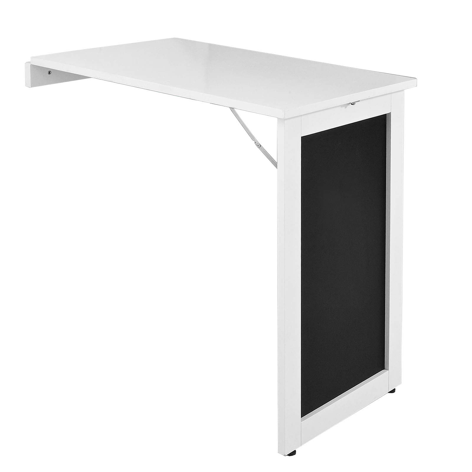 SoBuy Murphy Desk Wall-Mounted Folding Table - Space Saving Floating Desk with Chalkboard for Kitchen, Dining & Home Office - White FWT20-W - Perfect for Small Apartments & Compact Workspaces
